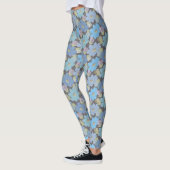 Vet en blauwe kosmos bloemen leggings (Links)