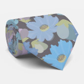 Vet en blauwe kosmos bloemen stropdas (Opgerold)