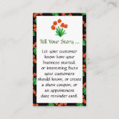 Vet en bloemig Visitekaartje (Achterkant)