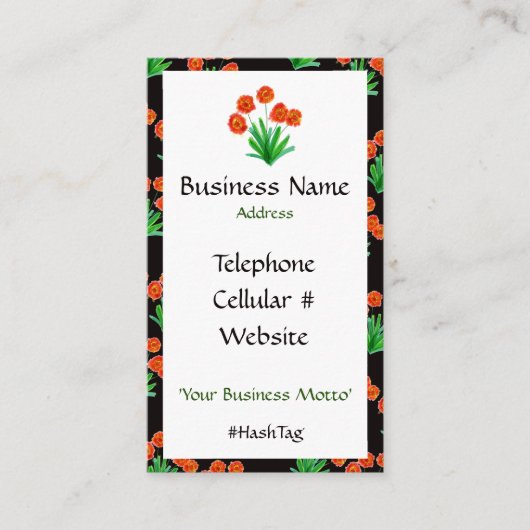 Vet en bloemig Visitekaartje (Voorkant)