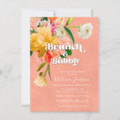Vet en Bright Blooms Floral Brunch Kaart (Voorkant)