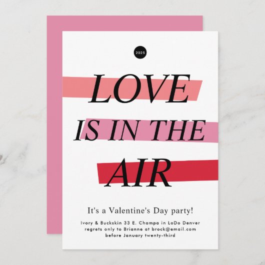 Vet en Bright Moderne Partij Valentijnsdag Kaart (Voorkant / Achterkant)