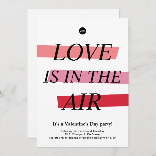 Vet en Bright Valentijnsdag partijuitnodiging Kaart (Voorkant / Achterkant)