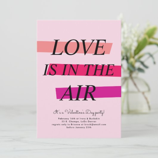 Vet en Bright Valentijnsdag partijuitnodiging Kaart (Staand voorkant)