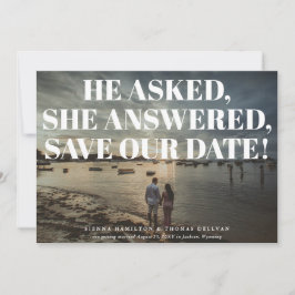 Vet en Brutaal Typografisch Huwelijk Trouwkaart Op Save The Date