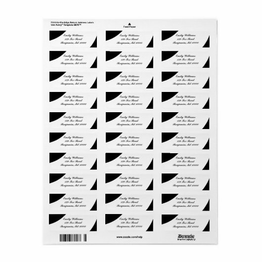 Vet en centrisch zwart en wit etiket (Full Sheet)