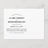 Vet en Cheeky Typografisch sparen de Nieuwe Datum Aankondigingskaart (Achterkant)