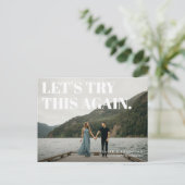 Vet en Cheeky Typografisch sparen de Nieuwe Datum Aankondigingskaart (Staand voorkant)