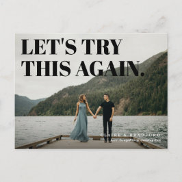 Vet en Cheeky Typografisch sparen een Nieuwe Datum Aankondigingskaart