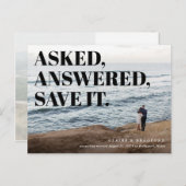 Vet en Cheeky Typographic Weddenschap Save the Dat Aankondigingskaart (Voorkant / Achterkant)