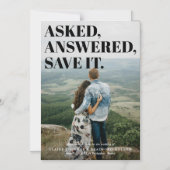 Vet en Cheeky Typographic Weddenschap Save the Dat Magnetische Uitnodiging (Voorkant)