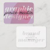 Vet en cursief Abstract grafisch Paars Visitekaartje (Voorkant / Achterkant)