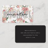 Vet en Cursief Floral patroon Visitekaartje (Voorkant / Achterkant)