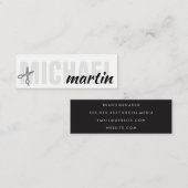 Vet en Cursief Tekst Salon Stylist Mini Visitekaartje (Voorkant / Achterkant)