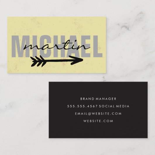 Vet en Cursief Tekstpijl Visitekaartje (Voorkant / Achterkant)