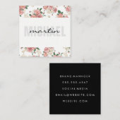 Vet en Cursief Tekstuitverlooppatroon Vierkante Visitekaartje (Voorkant / Achterkant)