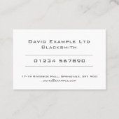 Vet en duidelijk Blacksmith-ontwerp Visitekaartje (Achterkant)