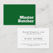 Vet en duidelijk Butcher-ontwerp Visitekaartje (Voorkant / Achterkant)
