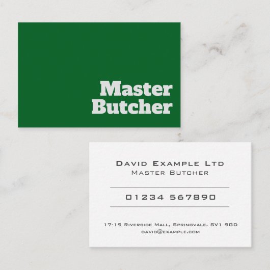 Vet en duidelijk Butcher-ontwerp Visitekaartje (Voorkant / Achterkant)