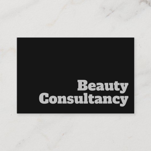 Vet en duidelijk ontwerp - Beauty Consultancy Visitekaartje (Voorkant)