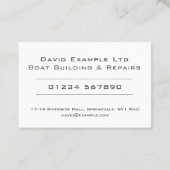 Vet en duidelijk ontwerp - Bootbouw en reparaties Visitekaartje (Achterkant)