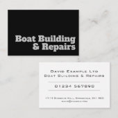 Vet en duidelijk ontwerp - Bootbouw en reparaties Visitekaartje (Voorkant / Achterkant)