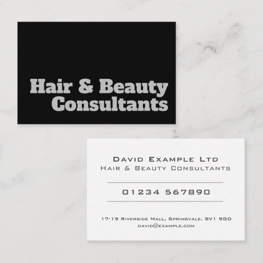 Vet en duidelijk ontwerp - Haar & schoonheidsconsu Visitekaartje (Voorkant / Achterkant)