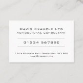 Vet en duidelijk ontwerp - landbouwconsultant visitekaartje (Achterkant)