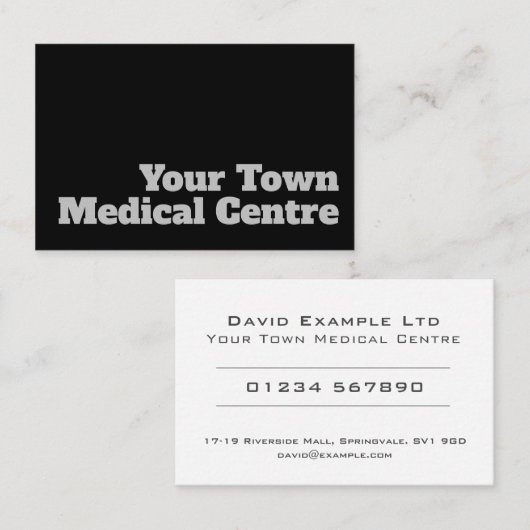 Vet en duidelijk ontwerp - Medisch centrum Visitekaartje (Voorkant / Achterkant)