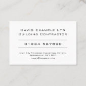 Vet en duidelijk ontwerp van algemene bouwcontract visitekaartje (Achterkant)