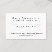 Vet en duidelijk ontwerp van bedrijfsconsultants visitekaartje (Achterkant)