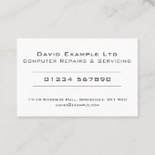 Vet en duidelijk ontwerp voor computerreparaties e visitekaartje (Achterkant)