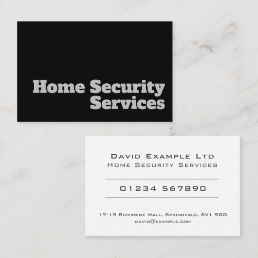 Vet en duidelijk ontwerp voor thuisbeveiligingsser visitekaartje (Voorkant / Achterkant)