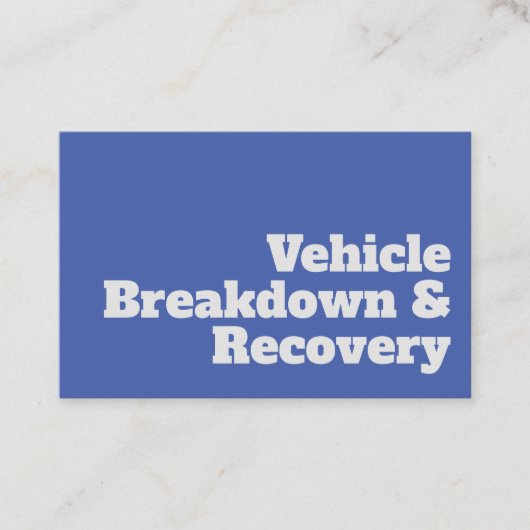 Vet en duidelijk ontwerp voor voertuiguitval en -h visitekaartje (Voorkant)