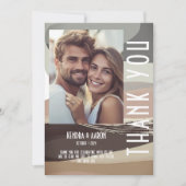 Vet en Edgy Bruin Olijf Bruiloft Dank u Kaart (Voorkant)