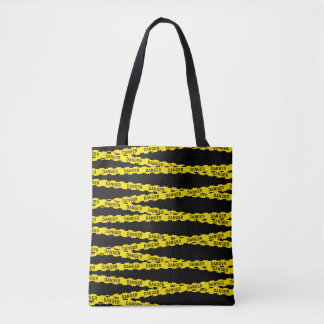 Vet en edgy "Danger Tape"-Canvas tas