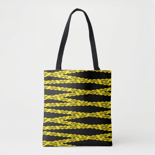 Vet en edgy "Danger Tape"-Canvas tas (Voorkant)