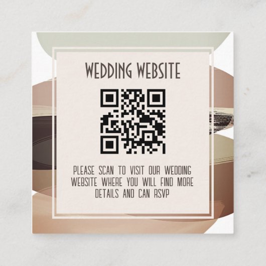 Vet en Edgy Olijf Groen Bruiloft QR Code Informatiekaartje (Achterkant)