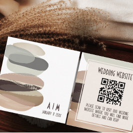 Vet en Edgy Olijf Groen Bruiloft QR Code Informatiekaartje