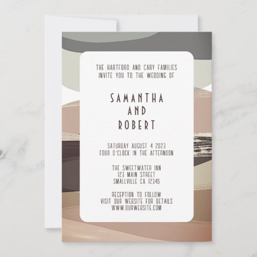 Vet en Edgy Olive Groen Bruiloft Kaart (Voorkant)