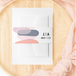 Vet en Edgy Roze en Paarse Bruiloft Monogram Uitnodigingen Wikkel