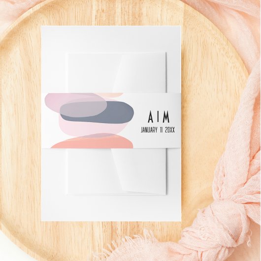 Vet en Edgy Roze en Paarse Bruiloft Monogram Uitnodigingen Wikkel