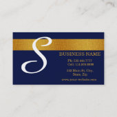 Vet en elegant blauw gouden streep-artiest visitekaartje (Achterkant)