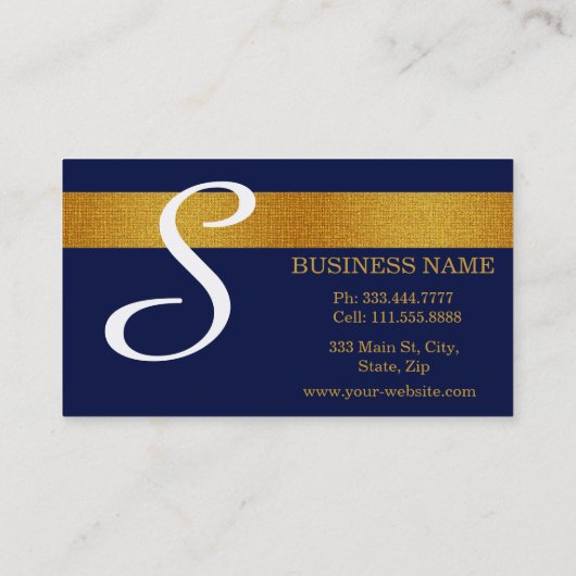 Vet en elegant blauw gouden streep-artiest visitekaartje (Achterkant)