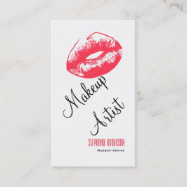 Vet en elegant Roze Lips Makeup Artiest Visitekaartje
