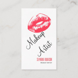 Vet en elegant Roze Lips Makeup Artiest Visitekaartje