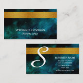 Vet en elegante zwarte gouden stripper Makeup Visitekaartje (Voorkant / Achterkant)