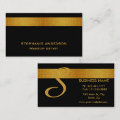 Vet en elegante zwarte gouden stripper Makeup Visitekaartje (Voorkant / Achterkant)