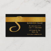 Vet en elegante zwarte gouden stripper Makeup Visitekaartje (Achterkant)