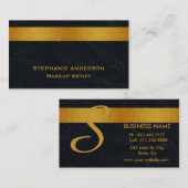 Vet en elegante zwarte gouden stripper Makeup Visitekaartje (Voorkant / Achterkant)
